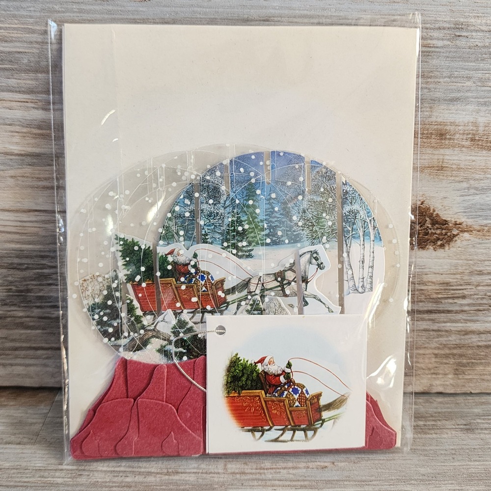 Up With Paper Dashing Through the Snow Pop-Up Snow Globe Greeting Card SGS056